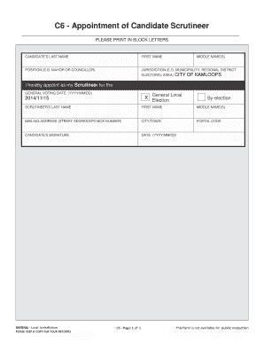 C6 Appointment of Candidate Scrutineer