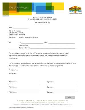 Owner Authorization for Building Permit