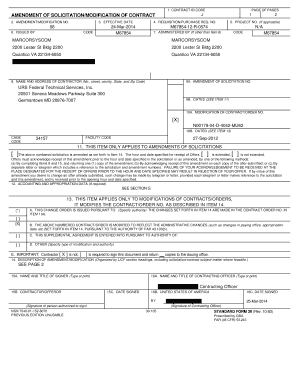 US Federal Contract Modification Form