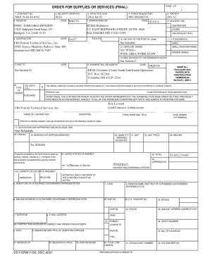 US Federal Delivery Order for Supplies or Services