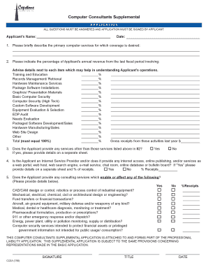 Computer Consultants Supplemental Application