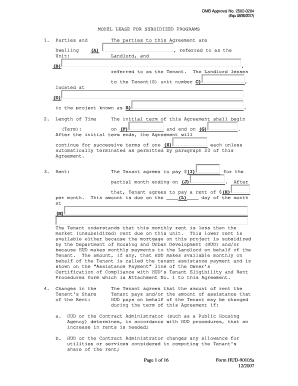 Model Lease for Subsidized Programs
