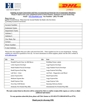 DHL Account Setup and Conversion Form