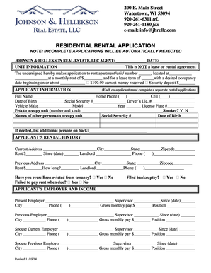 Residential Rental Application