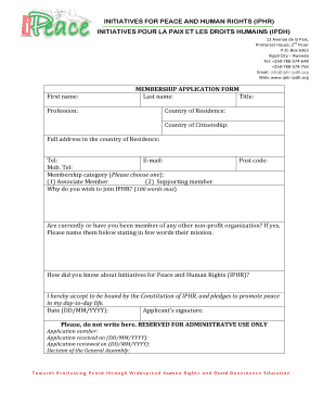 Application form - Initiatives for Peace and Human Rights - iphr-ipdh