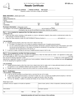 New York State Resale Certificate