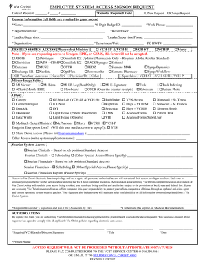 Employee System Access Signon Request