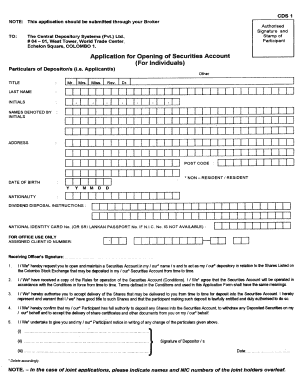 Securities Account Opening Application