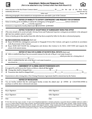Real Estate Contract Amendment Form