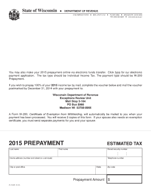 Wisconsin W-200 Prepayment Voucher