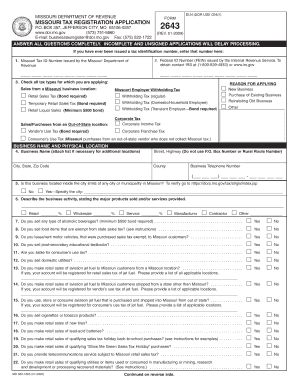 Missouri Tax Registration Application