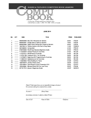 Book Order Form