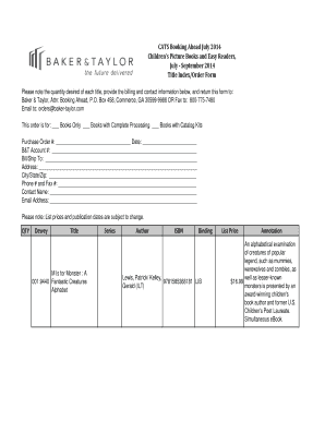 Children's Book Order Form