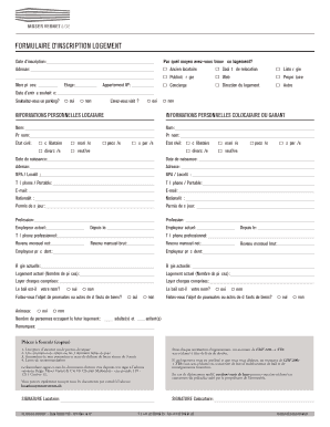 Formulaire d’inscription logement