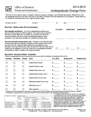 Undergraduate Change Form