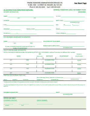 Teamsters Local 362 Benefit Plan Form