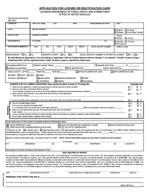 Louisiana Driver's License Application