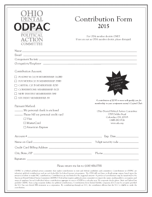 Ohio Dental PAC Contribution Form