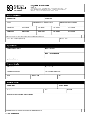 Scotland Land Register Application Form