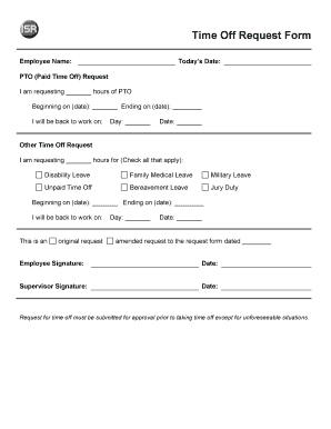 Time Off Request Form