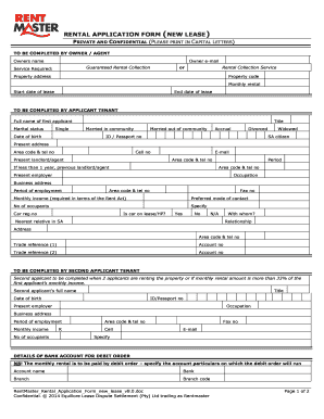 Rental Application Form