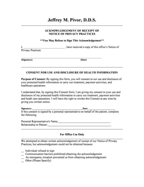 Healthcare Privacy Practices Consent Form