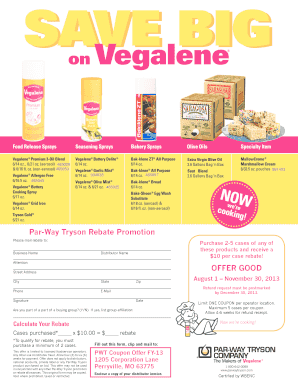 Par-Way Tryson Rebate Promotion Form
