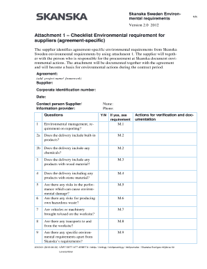 Landlord inventory checklist - Administrativa f reskrifter Utf randeentreprenad - Standard - Skanska