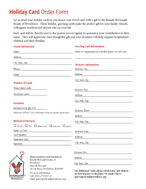 Holiday Card Order Form