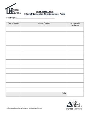 Delta Home Quest Internet Connection Reimbursement Form - homequest deltasd bc