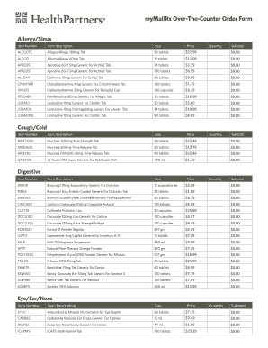 myMailRx Over-The-Counter Order Form