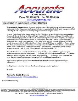 Accurate Credit Bureau Employer Client Application