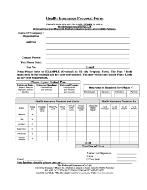 Health Insurance Proposal Form