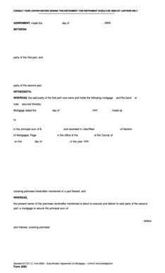 New York Subordination Agreement