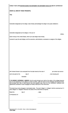 New York Bond Form 8012