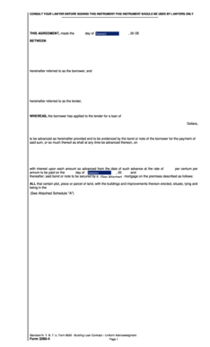 New York Building Loan Contract