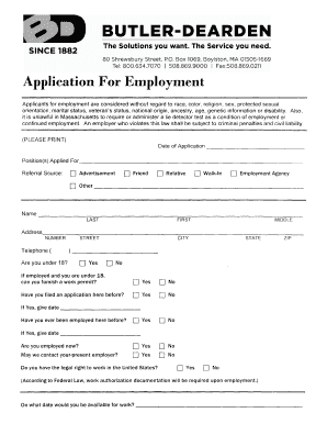 Employment Application Form