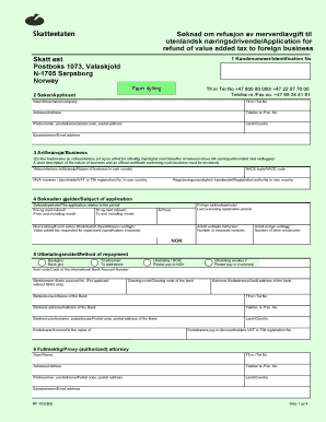 Norwegian VAT Refund Application