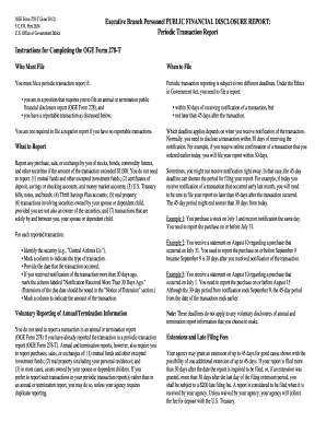 OGE Form 278-T Executive Branch Personnel Public Financial Disclosure Report