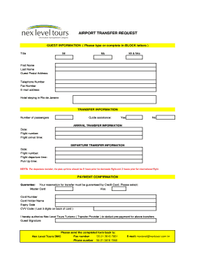 Airport Transfer Request Form