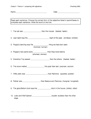 Grade 3 - Theme 6 - Comparing with Adjectives