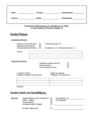 Persönliche Stellungnahme zur Gewährung von Hilfen in einer betreuten Wohnform