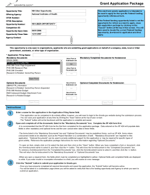 NIH Grant Application Form
