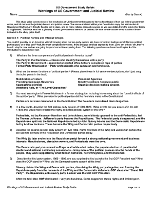 US Government Study Guide