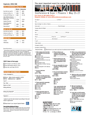 ALFA Conference and Expo Registration Form