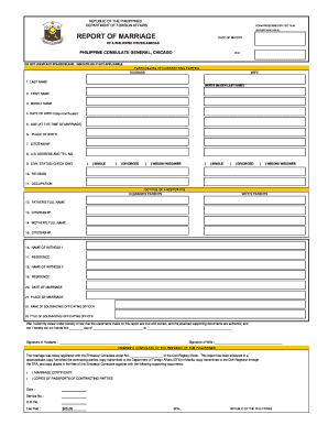 Philippine Marriage Report Form