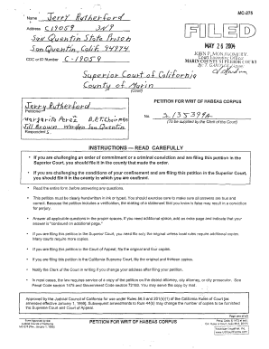 Habeas corpus meaning - Rutherford v Perez - Petition for Writ of Habeas Corpus - clearinghouse