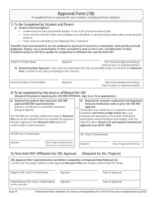 Intel ISEF Research Plan Consent Form