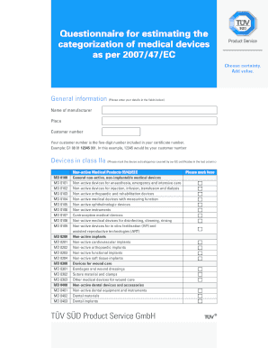 Fragebogen zur Einstufung von Medizinprodukten