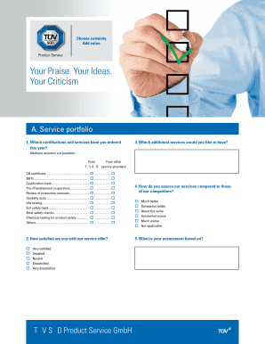 TÜV SÜD Service Feedback Form